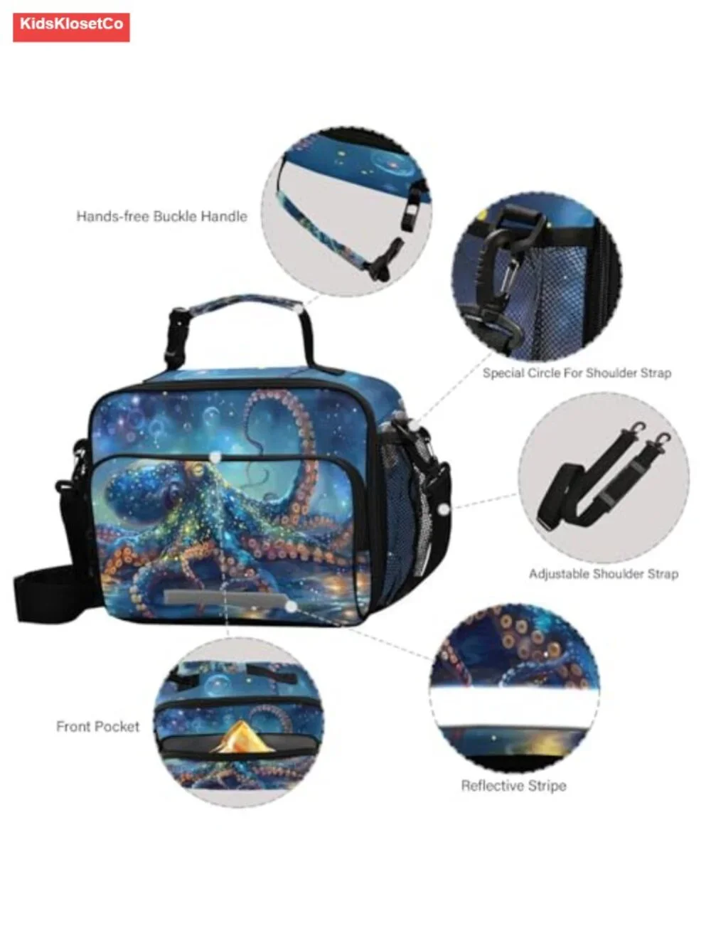 Insulated Kids Lunch Box with Shoulder Strap - 6.5L